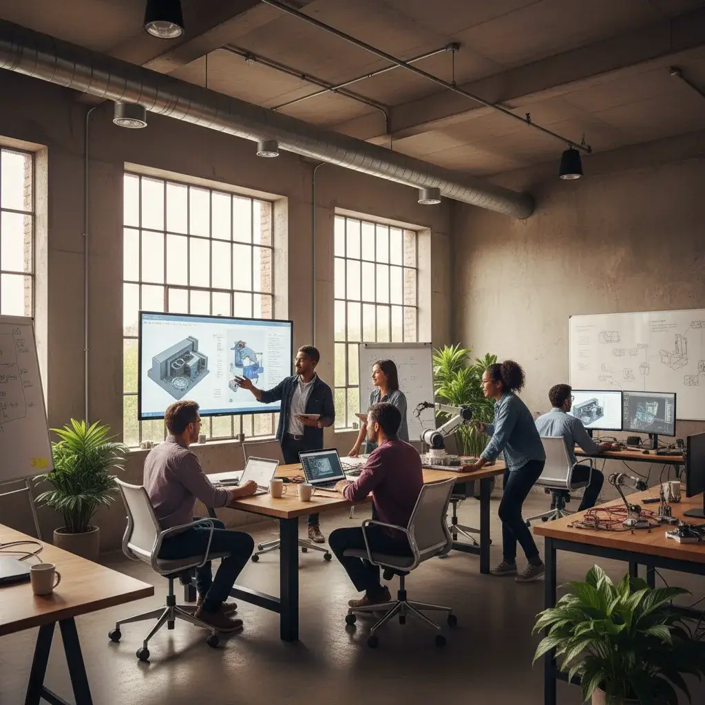 Engineering office teamwork